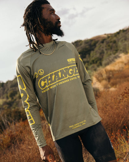 Artist Series Long Sleeve Tech T Shirt - OC Change Green